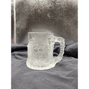 Vintage 1993 McDonalds Flintstones Glass Mug Tree Stump RocDonalds Collectible